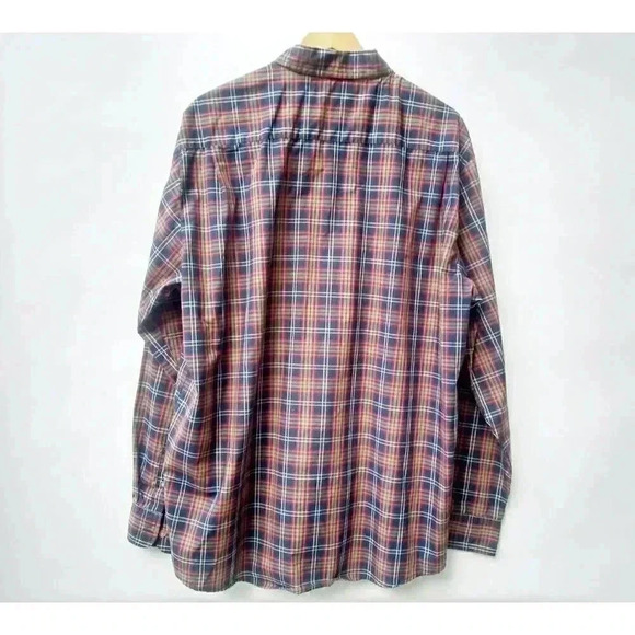 Wrangler Mens Button Down Shirt Multicolor Plaid Long Sleeve Collar Pocket XL - Picture 2 of 5